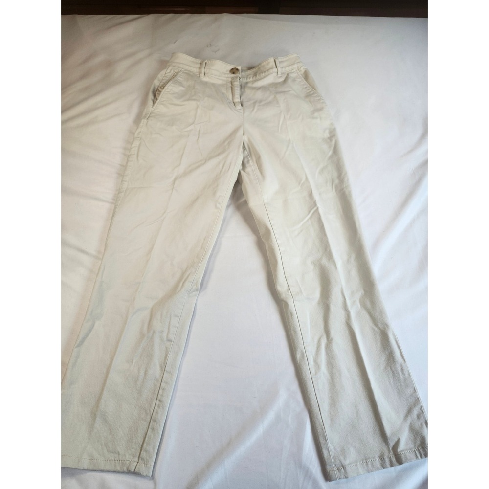 Womens‎ Off White Straight Leg Chino Pants Size 6 Tall Cream Trousers